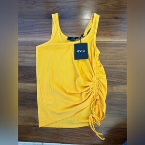 NWT GSTQ Drawstring Yellow Tank Top